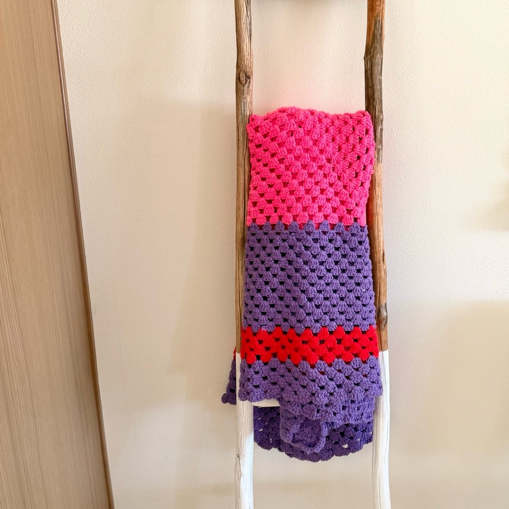 Handmade Colorful Crochet Blanket
